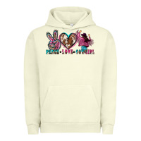 Pigment Pistachio peace love cowgirl Urban Hoodie - Zillion Design Studio