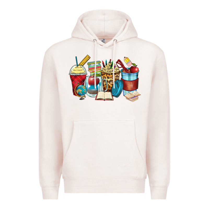 Teacher Coffee Cups Premium Hoodie by Zillion Design Studio | Teevron