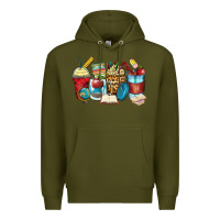 Army Green teacher coffee cups Premium Hoodie - Zillion Design Studio