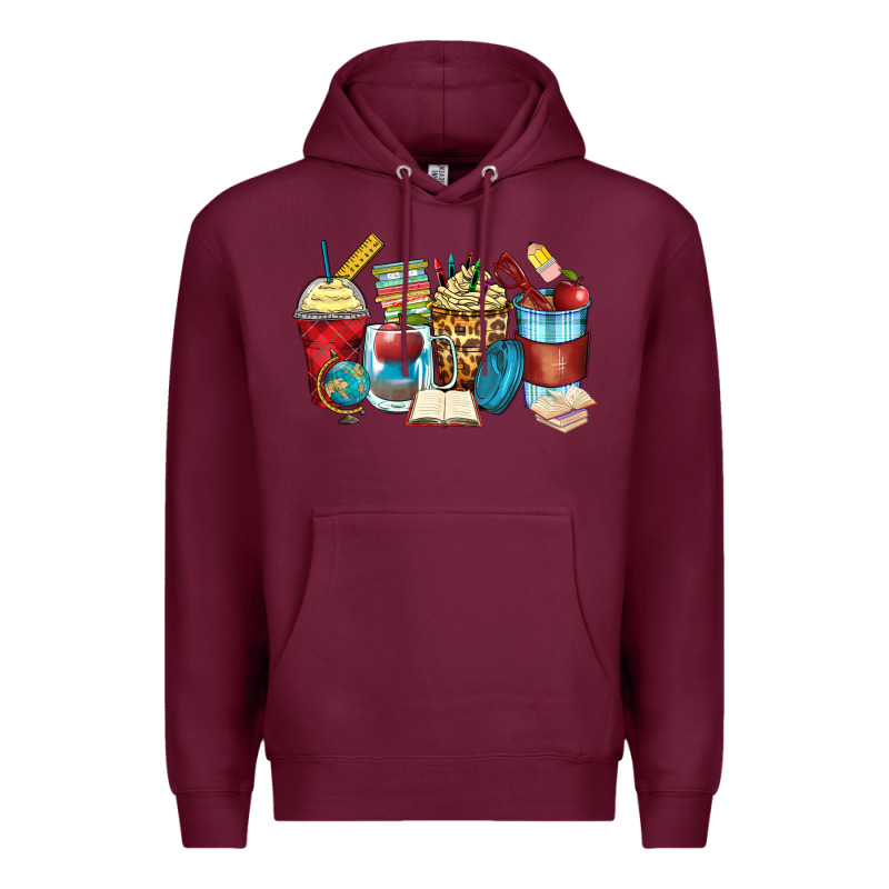 Teacher Coffee Cups Premium Hoodie by Zillion Design Studio | Teevron