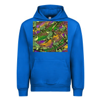 Cobalt mardi gras louisiana crocodile leopard Urban Hoodie - RanaPortraitStore