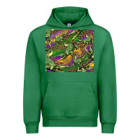 Emerald mardi gras louisiana crocodile leopard Urban Hoodie - RanaPortraitStore