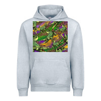 Heather Grey mardi gras louisiana crocodile leopard Urban Hoodie - RanaPortraitStore