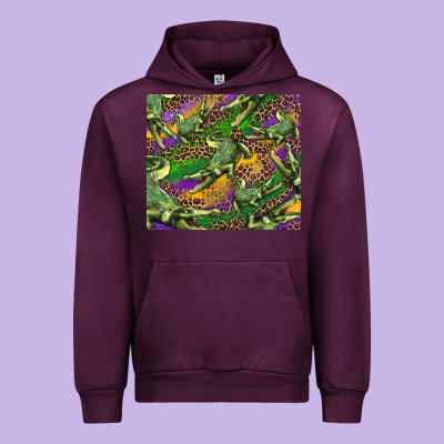 Urban Hoodie mardi gras louisiana crocodile leopard