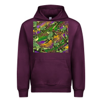 Mauve Wine mardi gras louisiana crocodile leopard Urban Hoodie - RanaPortraitStore