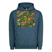 Pigment Midnight Navy mardi gras louisiana crocodile leopard Urban Hoodie - RanaPortraitStore