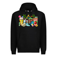 Black summer teacher coffee cups Premium Hoodie - Zillion Design Studio
