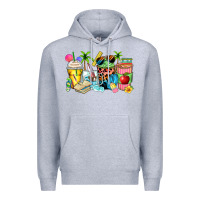 Heather Grey summer teacher coffee cups Premium Hoodie - Zillion Design Studio