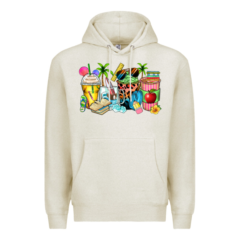 Summer Teacher Coffee Cups Premium Hoodie by Zillion Design Studio | Teevron