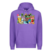 Purple summer teacher coffee cups Premium Hoodie - Zillion Design Studio