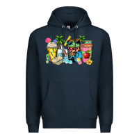 Navy summer teacher coffee cups Premium Hoodie - Zillion Design Studio