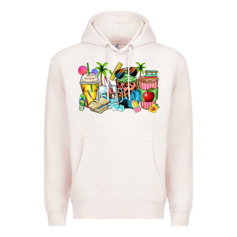 Summer Teacher Coffee Cups Premium Hoodie by Zillion Design Studio | Teevron