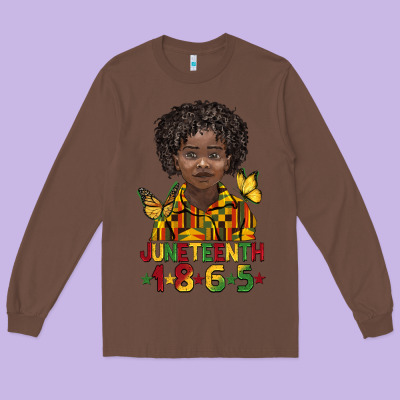Juneteenth 1865 Black Boy Long Sleeve Tee Designed By Barkaloodesign