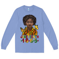 Colony Blue juneteenth 1865 black boy Long Sleeve Tee - BarkalooDesign