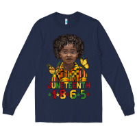 Navy juneteenth 1865 black boy Long Sleeve Tee - BarkalooDesign