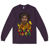 Plum juneteenth 1865 black boy Long Sleeve Tee - BarkalooDesign