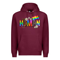 Burgundy human with daisies Premium Hoodie - texasbilliewilder