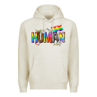 Oatmeal Heather human with daisies Premium Hoodie - texasbilliewilder