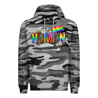 Slate Camo human with daisies Premium Hoodie - texasbilliewilder