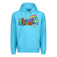 Ocean Blue human with daisies Premium Hoodie - texasbilliewilder