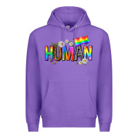 Purple human with daisies Premium Hoodie - texasbilliewilder