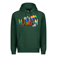 Sports Green human with daisies Premium Hoodie - texasbilliewilder