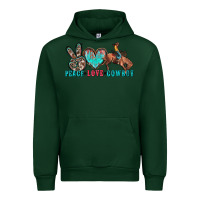 Forest Green peace love cowboy Urban Hoodie - Zillion Design Studio