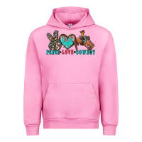 Fuchsia Pink peace love cowboy Urban Hoodie - Zillion Design Studio
