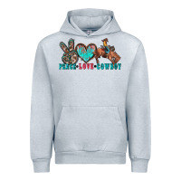 Heather Grey peace love cowboy Urban Hoodie - Zillion Design Studio