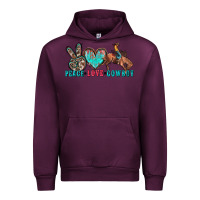 Mauve Wine peace love cowboy Urban Hoodie - Zillion Design Studio