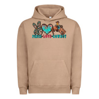 Pigment Burro peace love cowboy Urban Hoodie - Zillion Design Studio