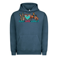 Pigment Midnight Navy peace love cowboy Urban Hoodie - Zillion Design Studio