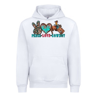 White peace love cowboy Urban Hoodie - Zillion Design Studio