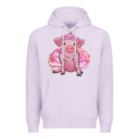 Lilac Balerina pig with tutu Premium Hoodie - RanaPortraitStore