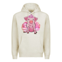 Oatmeal Heather Balerina pig with tutu Premium Hoodie - RanaPortraitStore