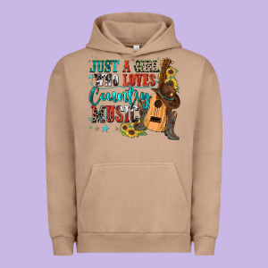 Just A Girl Who Loves Country Music Urban Hoodie Designed By Zillion Design Studio