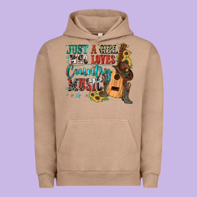 Just A Girl Who Loves Country Music Urban Hoodie Designed By Zillion Design Studio