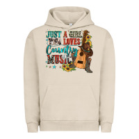 Pigment French Oak just a girl who loves country music Urban Hoodie - Zillion Design Studio