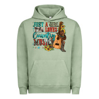 Pigment Oil Green just a girl who loves country music Urban Hoodie - Zillion Design Studio
