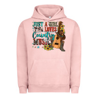 Pigment Salmon just a girl who loves country music Urban Hoodie - Zillion Design Studio