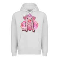 Dove Grey Balerina pig with tutu Premium Hoodie - RanaPortraitStore