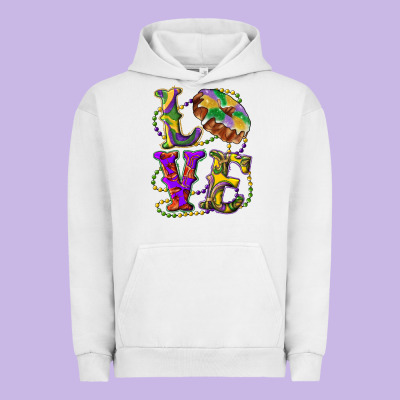 Urban Hoodie Mardi Gras Love With King Cake