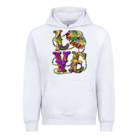 White Mardi Gras Love With King Cake Urban Hoodie - RanaPortraitStore