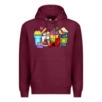 Burgundy school coffee cups Premium Hoodie - Zillion Design Studio