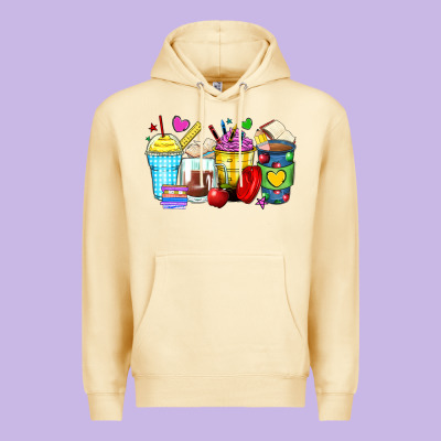 School Coffee Cups Premium Hoodie Designed By Zillion Design Studio