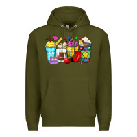 Army Green school coffee cups Premium Hoodie - Zillion Design Studio