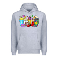 Heather Grey school coffee cups Premium Hoodie - Zillion Design Studio