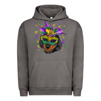 Pigment Tornado Mardi Gras Dachshund Puppy with Mask Urban Hoodie - RanaPortraitStore