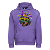 Tulip Mardi Gras Dachshund Puppy with Mask Urban Hoodie - RanaPortraitStore