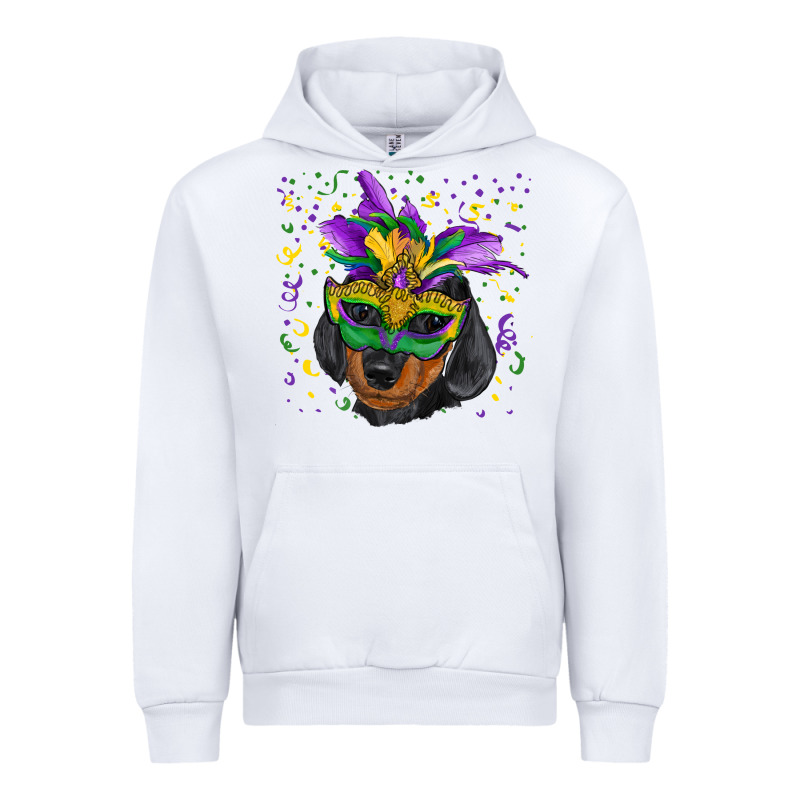 Mardi Gras Dachshund Puppy With Mask Urban Hoodie by RanaPortraitStore | Teevron